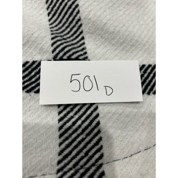 ONLY Plaid Button Up Long Shacket Coat Black White Checkered Pattern Sz Small - Picture 9 of 9